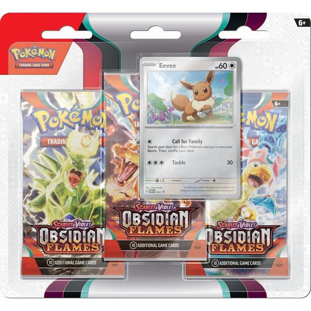 pokemon card pack obsidian flames Pokemon TCG : Pokémon Obsidian Flames 3-Pack Blister (Styles Vary) – vRare