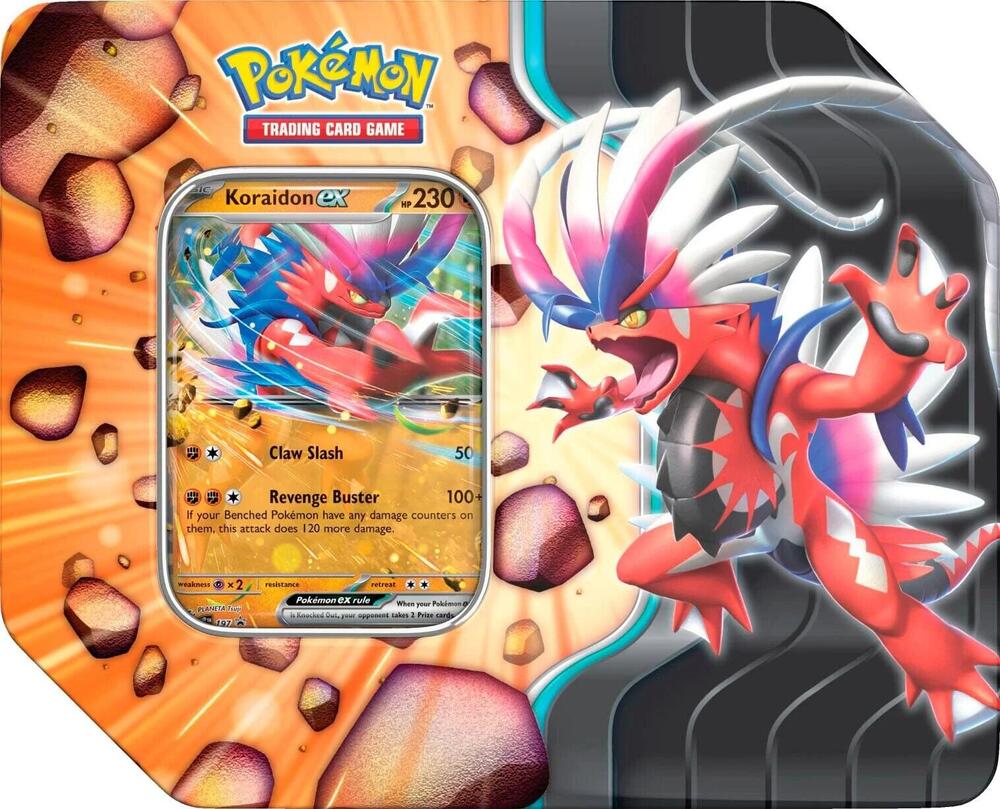 koraidon pokemon card Pokémon TCG : Slashing Legends Tin (Koraidon EX) (Pre Order) – vRare