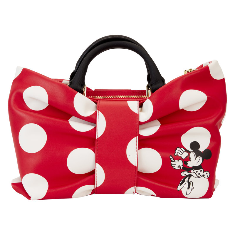 Loungefly Disney Minnie Mouse Rocks The Dots Bow Figural Crossbody Bag ...