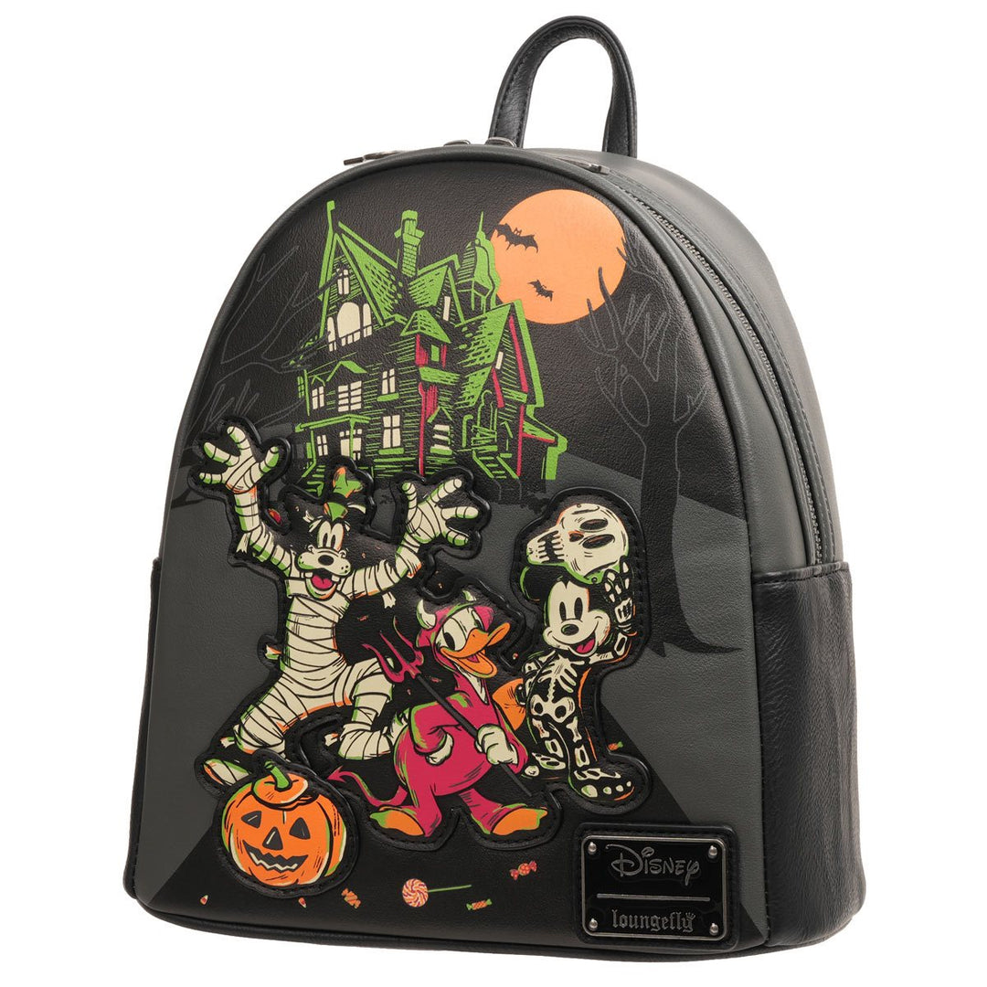 Loungefly Disney 100 Halloween Trick or Treaters Glow-in-the-Dark Mini-Backpack - Entertainment Earth Exclusive