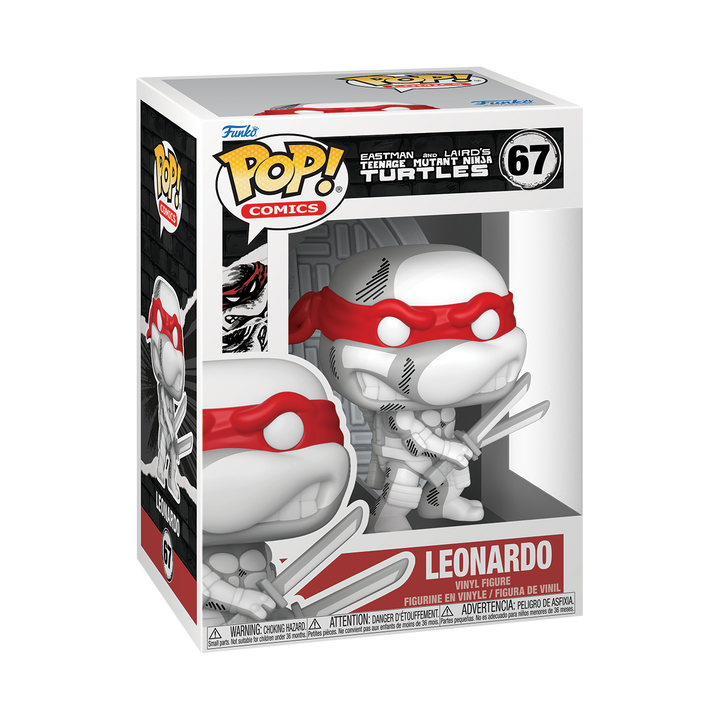 Funko POP! Comics: TMNT - Leonardo (Black/White S7) (Pre order)