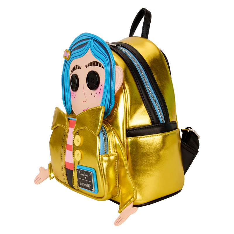 Loungefly Coraline 15th Anniversary Laika Doll Metallic Cosplay Mini Backpack