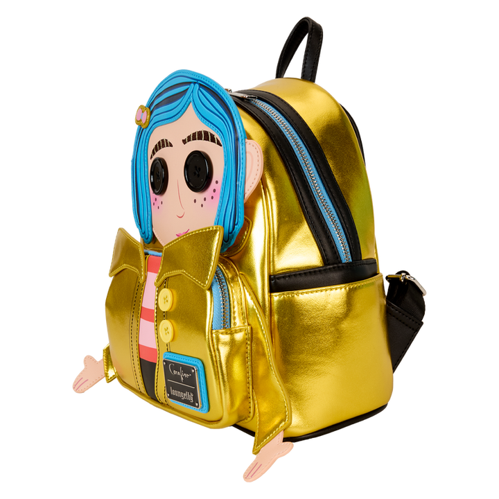 Loungefly Coraline 15th Anniversary Laika Doll Metallic Cosplay Mini Backpack