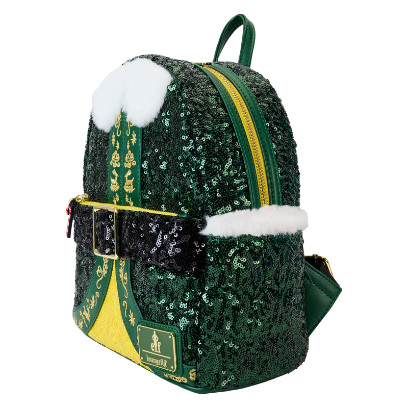 Loungefly Elf Buddy Sequin Cosplay Mini Backpack