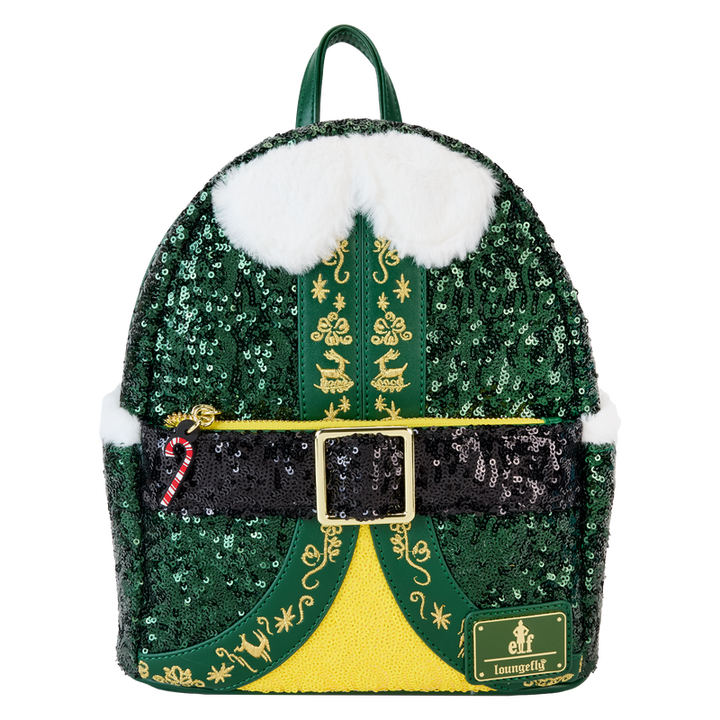 Loungefly Elf Buddy Sequin Cosplay Mini Backpack