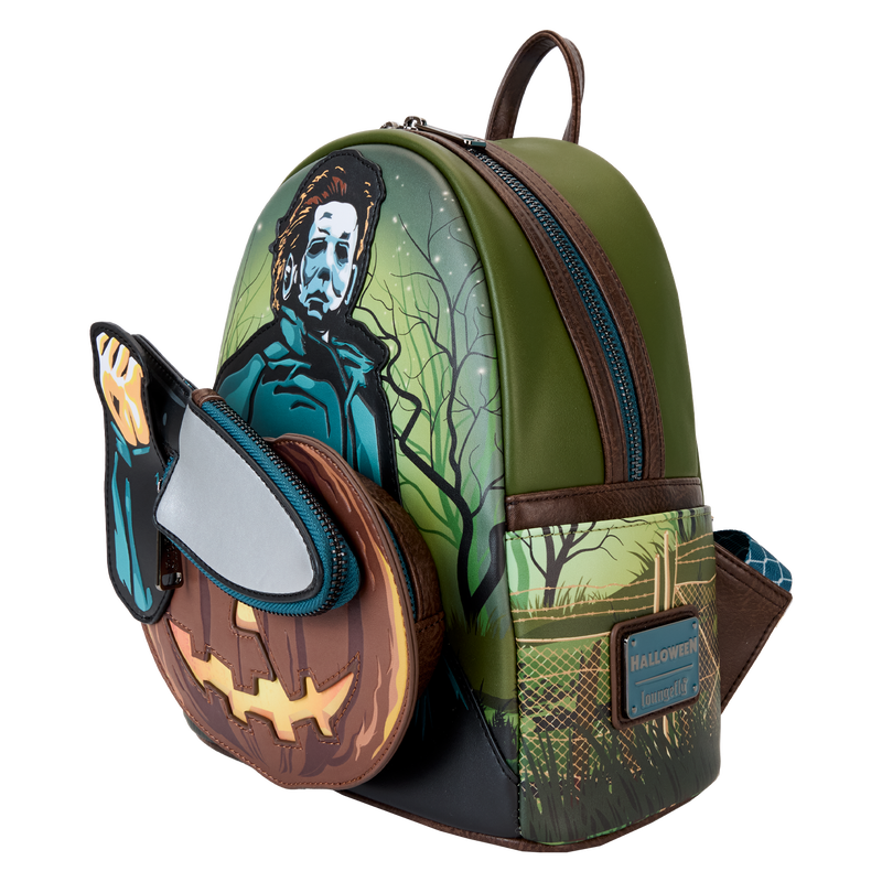 Loungefly Halloween Michael Myers Pumpkin Glow Mini Backpack w/ Coin Bag