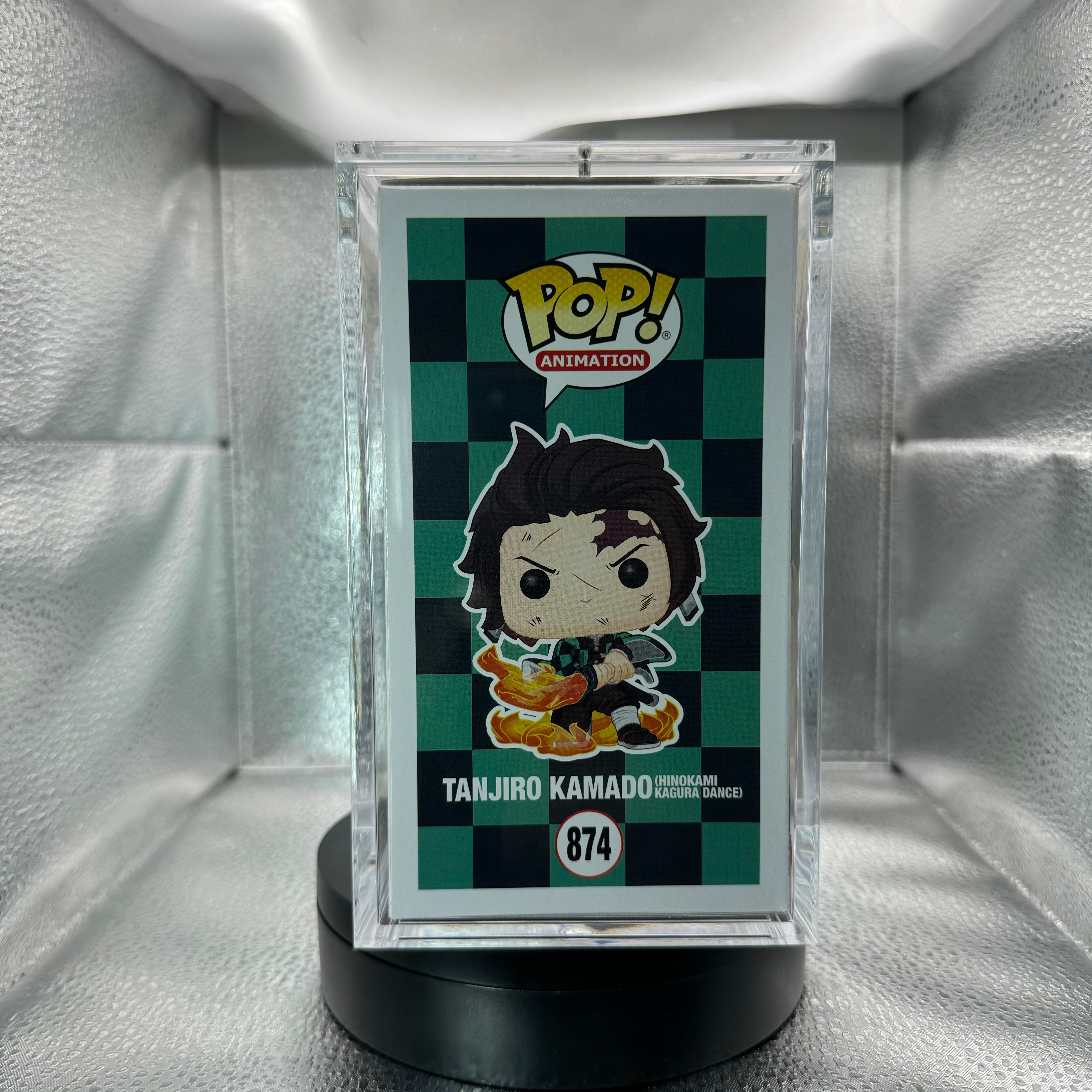 Signed Tanjiro Hinokami Kagura Funko pop w/ store custom etched case