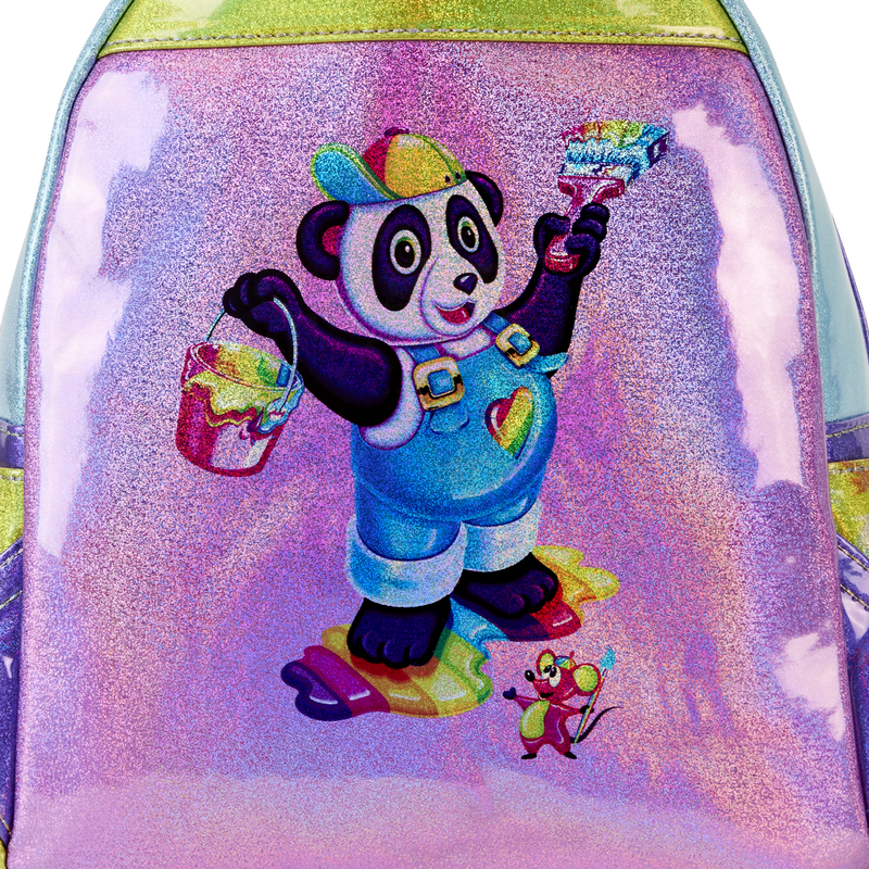Loungefly Lisa Frank Holographic Glitter Color Block Mini Backpack vRare
