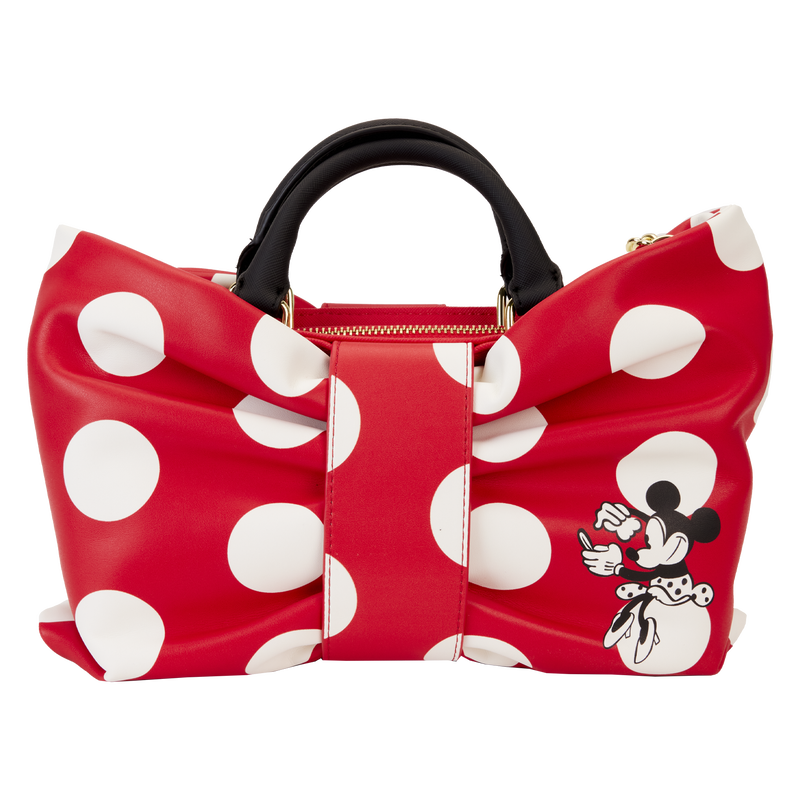 Loungefly Disney Minnie Mouse Rocks the Dots Bow Figural Crossbody Bag