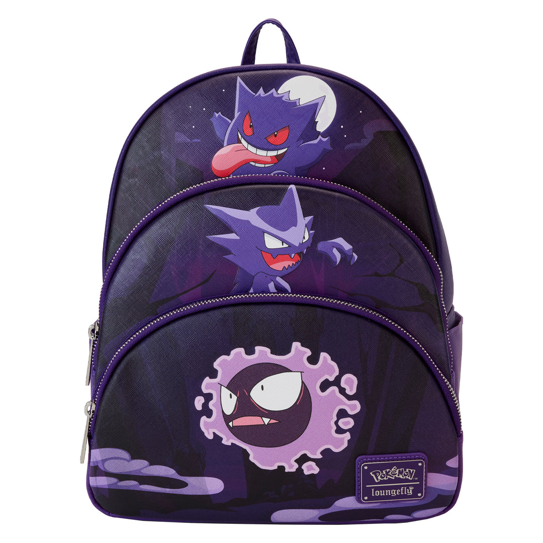 Loungefly Pokémon Gengar Evolution Triple Pocket Mini Backpack – vRare
