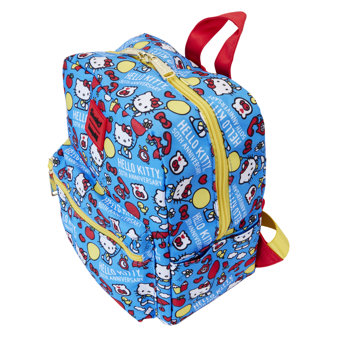 Loungefly Hello Kitty 50th Anniversary Classic AOP Nylon Square Mini B vRare Loungefly Hello Kitty 50th Anniversary Classic AOP Nylon Square Mini B vRare