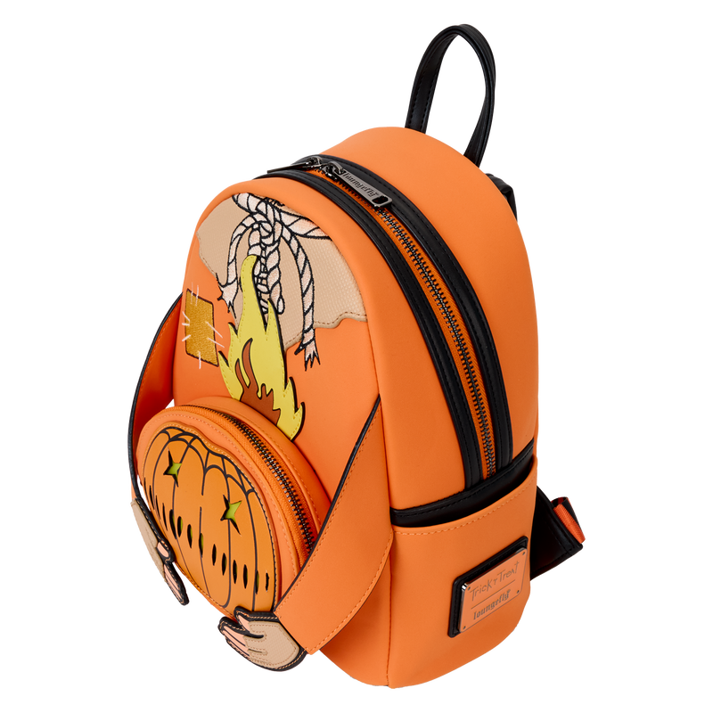 Loungefly Trick R Treat Flaiming Pumpkin Head Sam Light Up Glow Mini Backpack