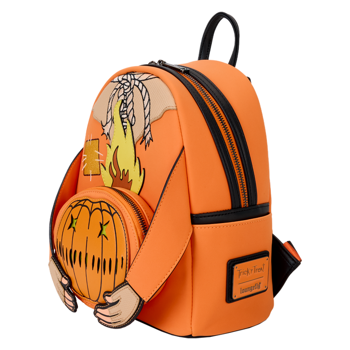 Loungefly Trick R Treat Flaiming Pumpkin Head Sam Light Up Glow Mini Backpack