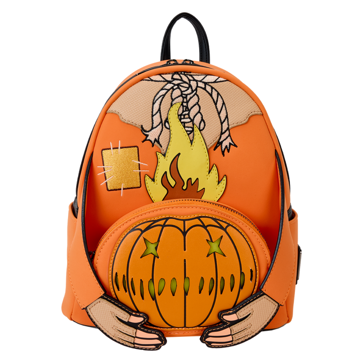 Loungefly Trick R Treat Flaiming Pumpkin Head Sam Light Up Glow Mini Backpack