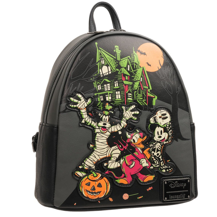 Loungefly Disney 100 Halloween Trick or Treaters Glow-in-the-Dark Mini-Backpack - Entertainment Earth Exclusive