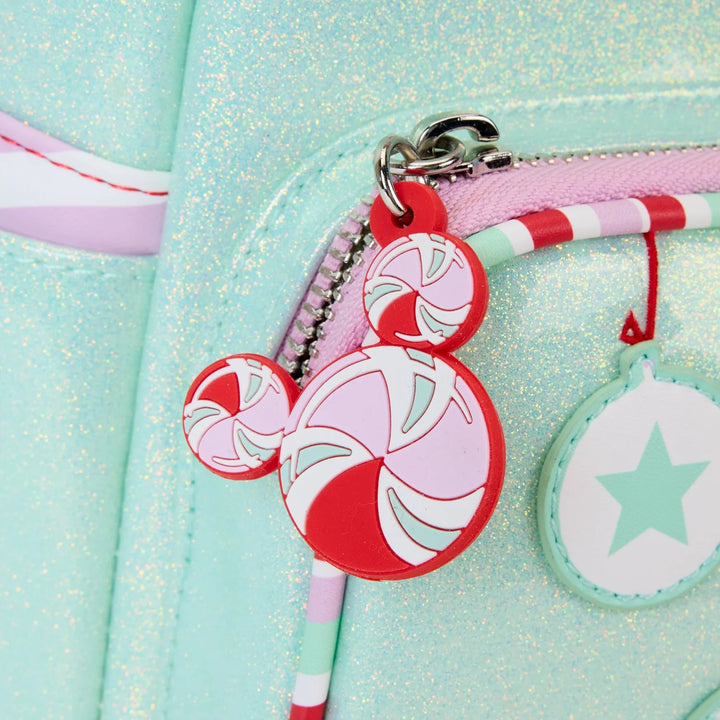 Loungefly Disney Minnie Mouse Holiday Peppermint Ornaments Mini Backpack