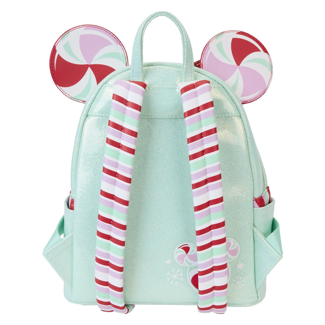 Loungefly Disney Minnie Mouse Holiday Peppermint Ornaments Mini Backpack