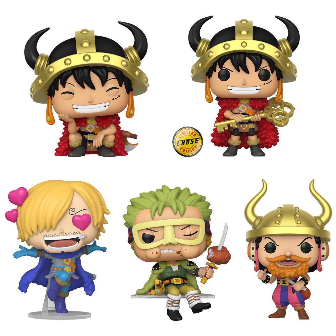 Funko POP! Animation: One Piece - Bundle of 5 w/ Luffy Armor (Viking) Chase Bundle (Pre order)